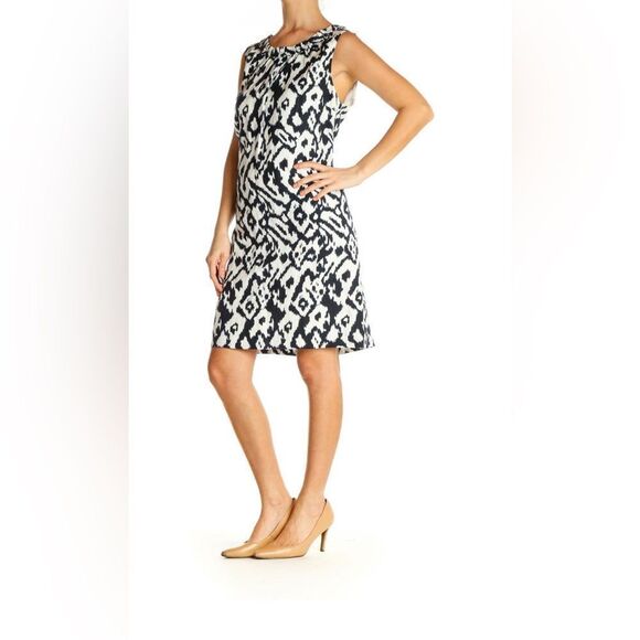 White Animal Print Day A-Line Dress - Picture 1 of 5